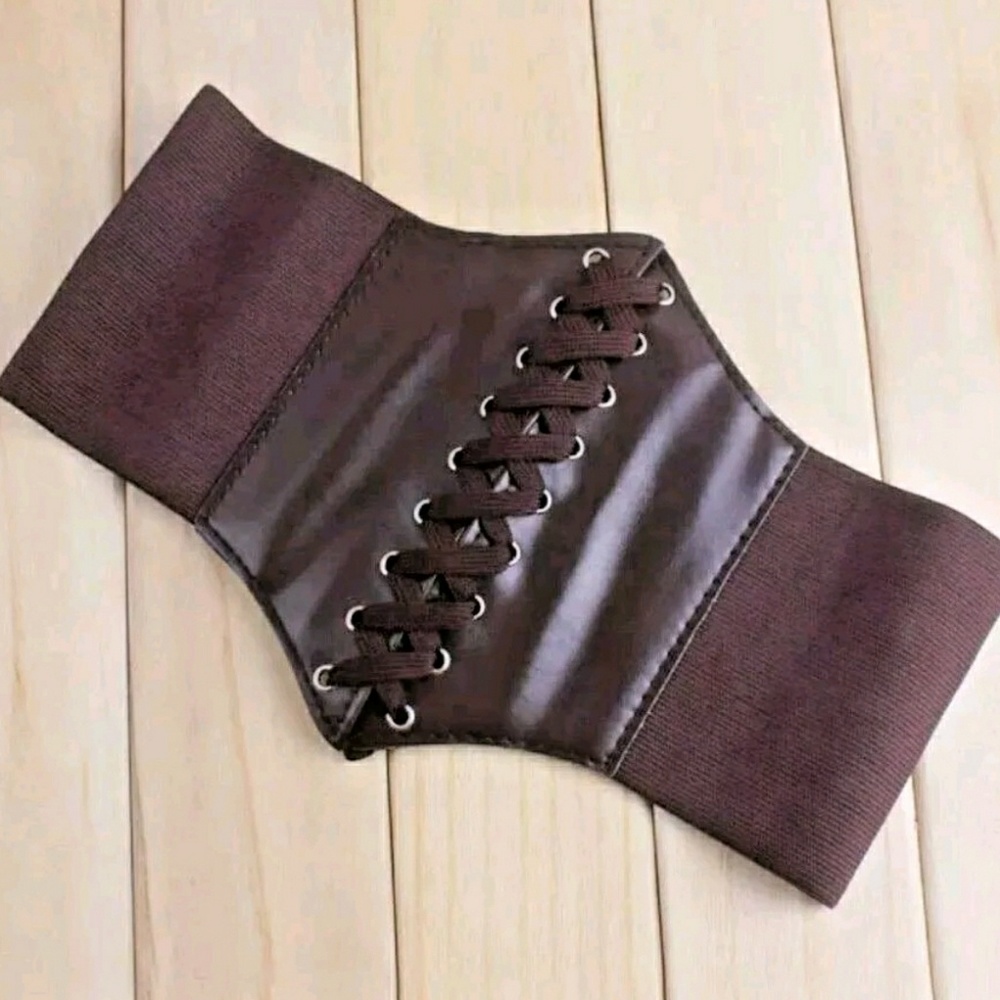 Dark Brown Corset Style Belt 5" wide